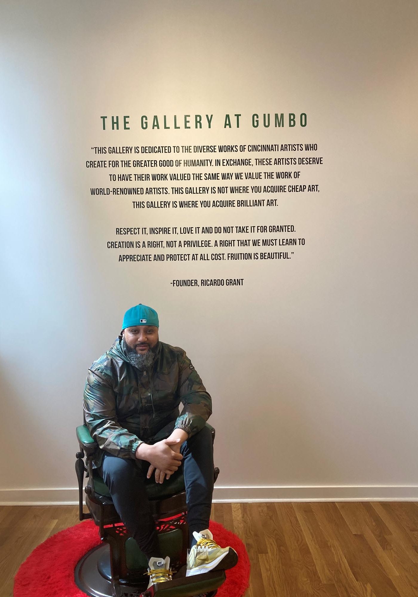 RICO GRANT, OWNER OF <a href="https://galleryatgumbo.com/" target="_blank" rel="noopener">GALLERY AT GUMBO</a> AND <a href="https://www.instagram.com/cinemaotr/" target="_blank" rel="noopener">CINEMA OTR</a> (COMING SOON)